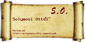 Solymosi Ottó névjegykártya